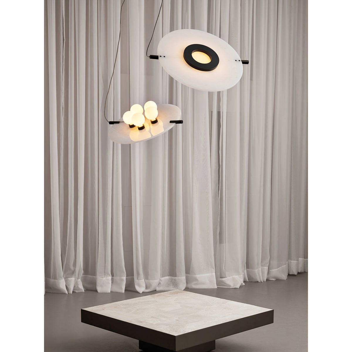 Vasila Suspension Métal Albâtre Luxe Postmoderne