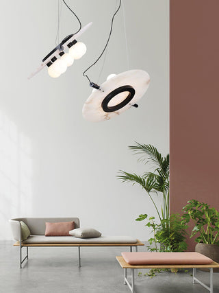 Imirila Disque Forme Verre Pendentif Lumière