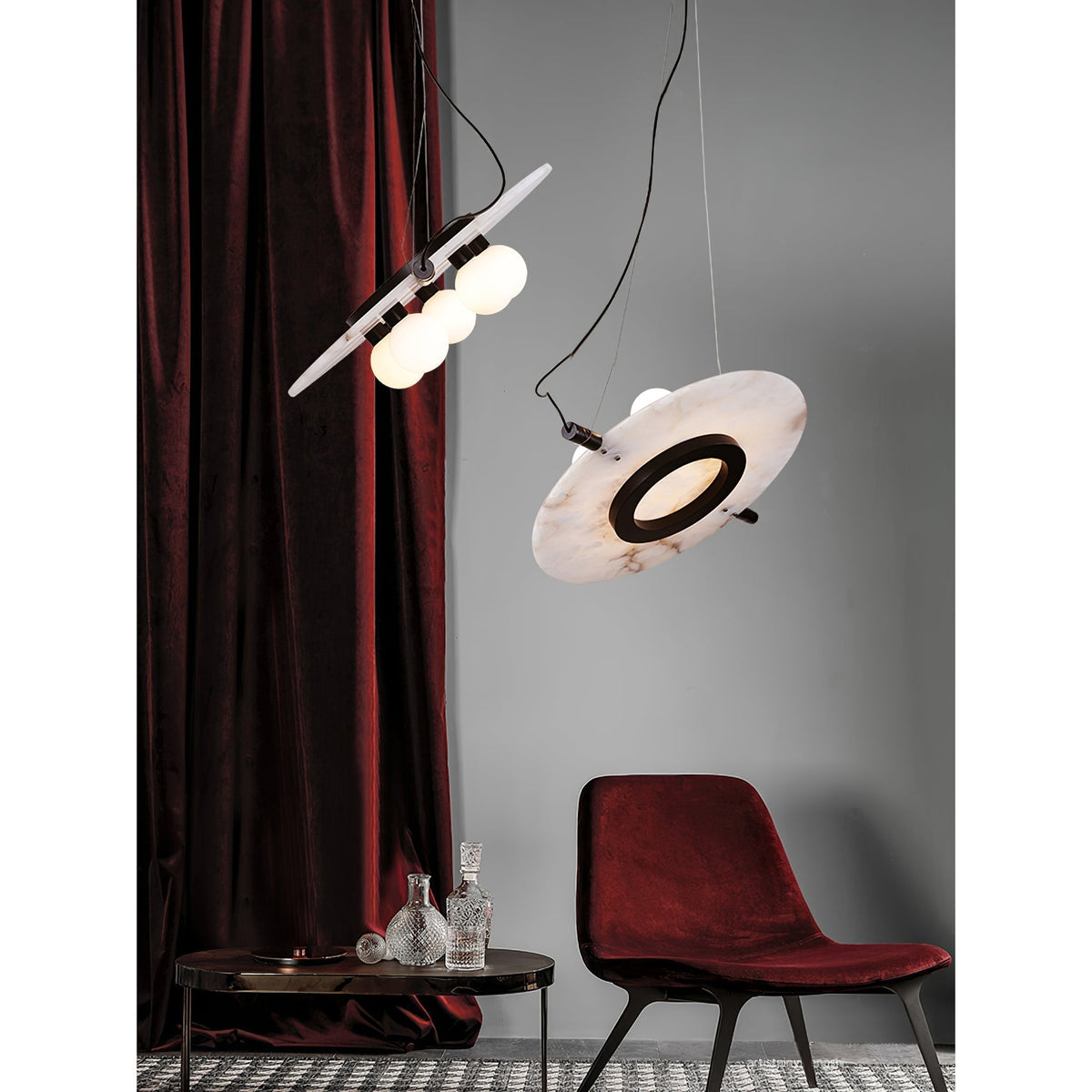 Vasila Suspension Métal Albâtre Luxe Postmoderne