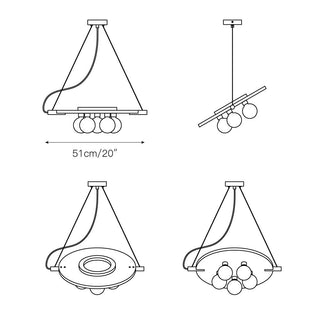 Vasila Suspension Métal Albâtre Luxe Postmoderne