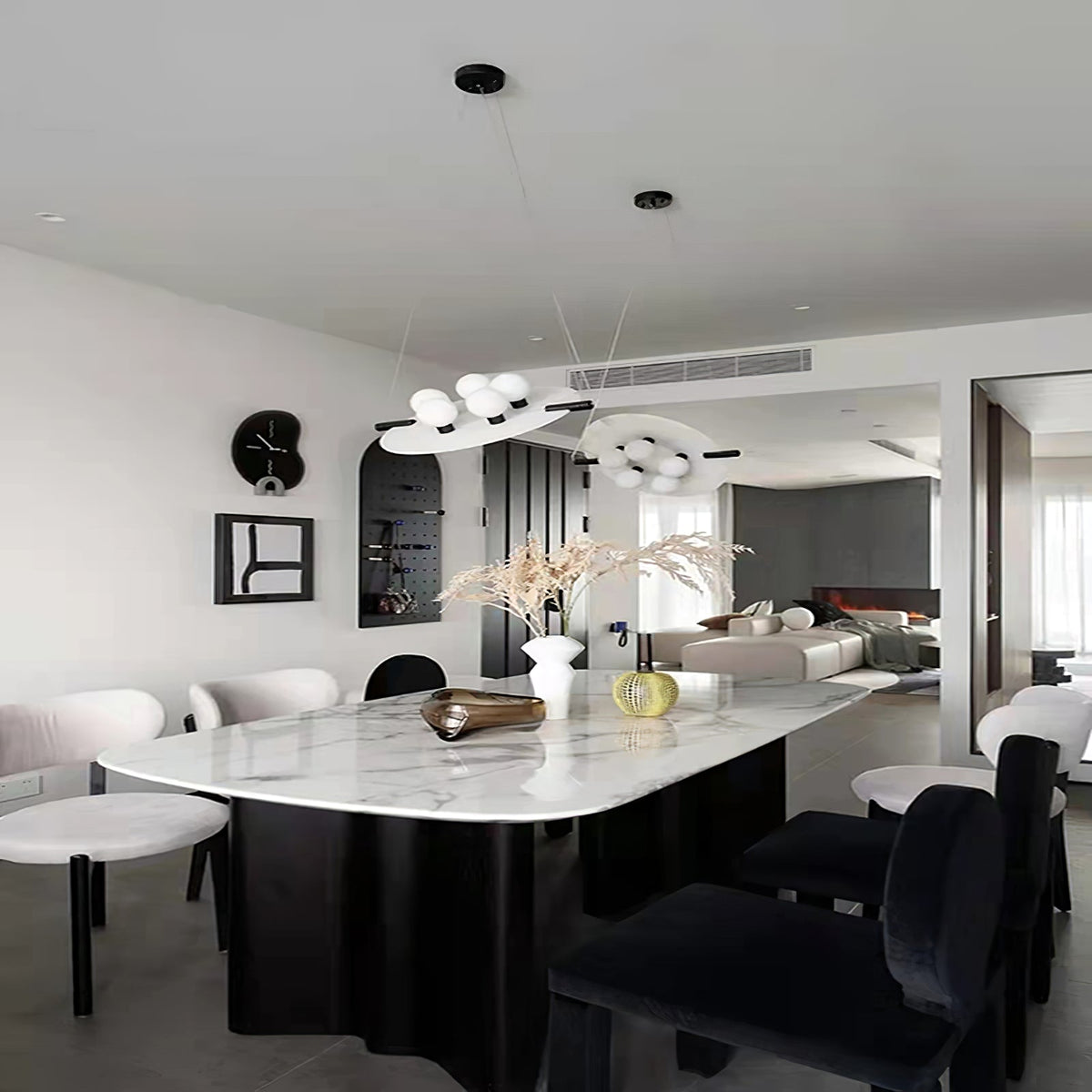 Vasila Suspension Métal Albâtre Luxe Postmoderne