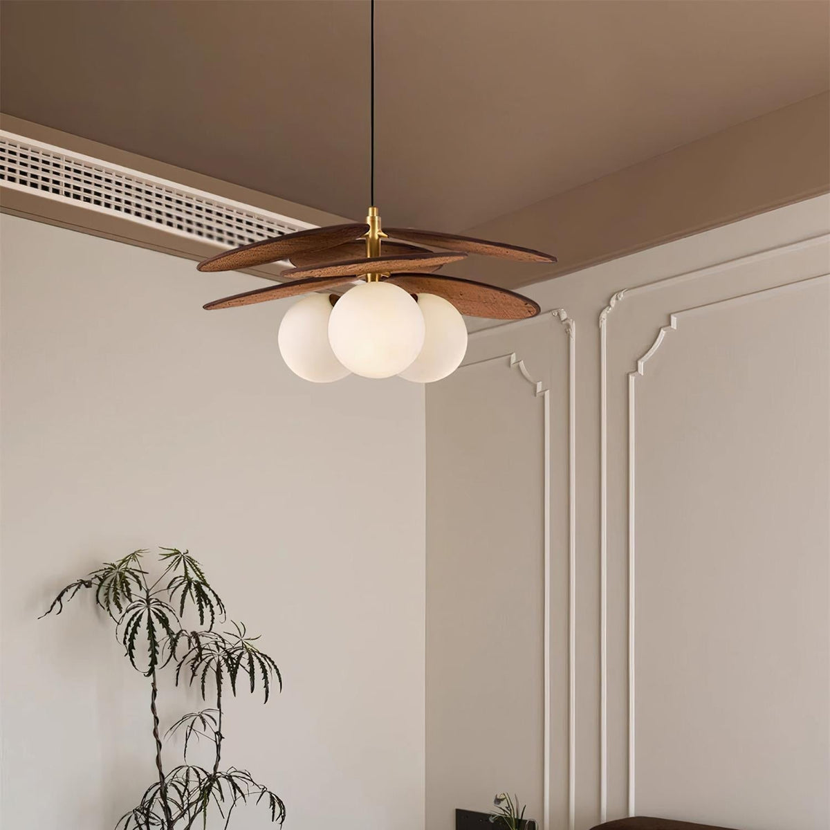 Elvo Wooden Petal Pendant Light-Neutral Decor