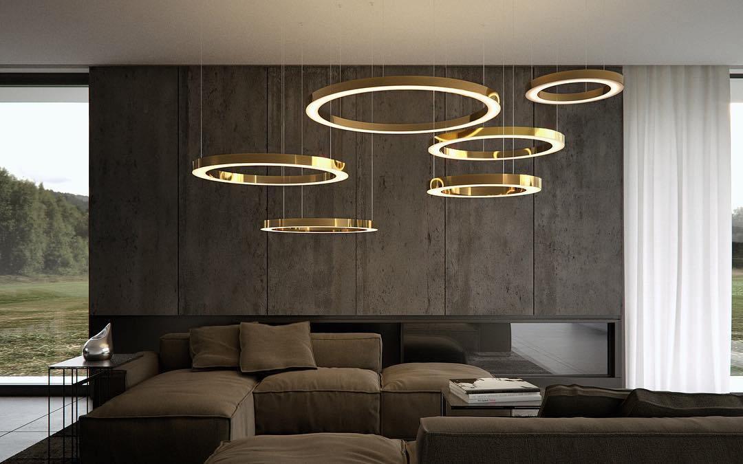 Toreon Suspension Dorée Moderne