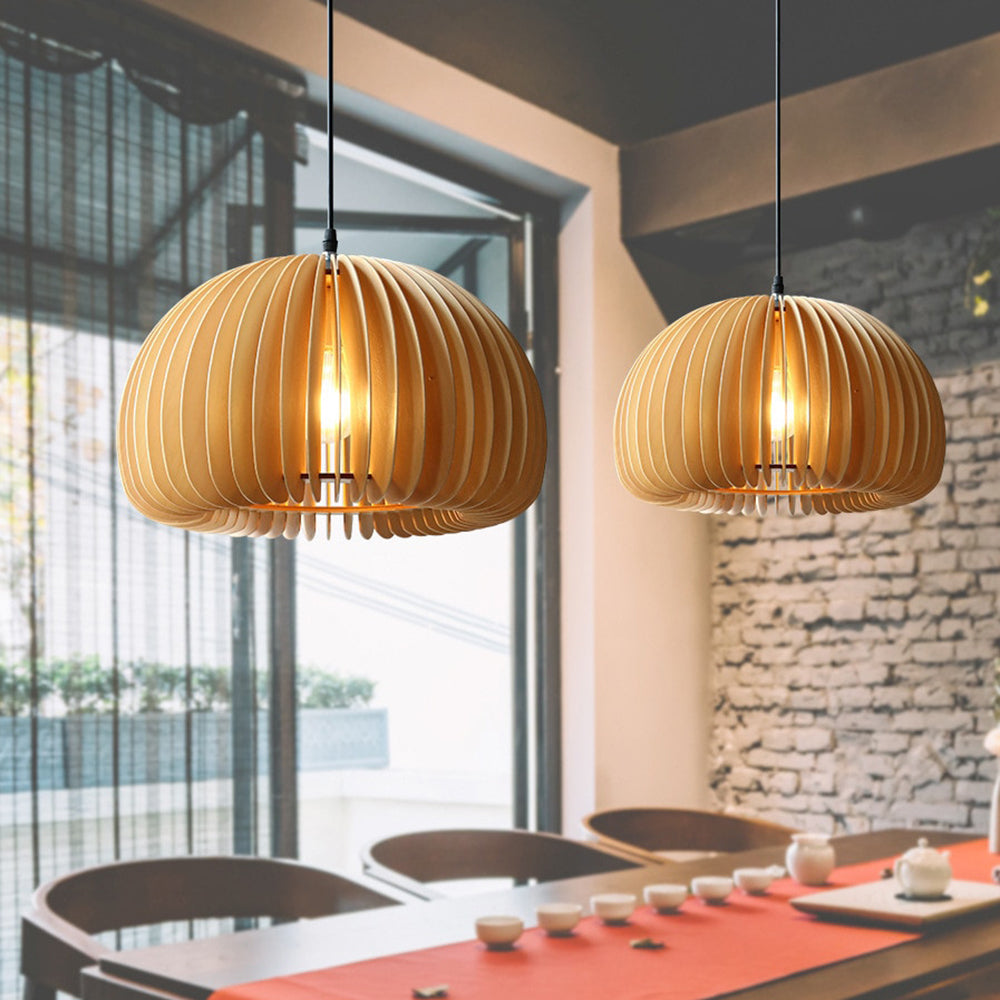 Muto Suspension Citrouille Rustique, Bois/Metal, Bois, Salon