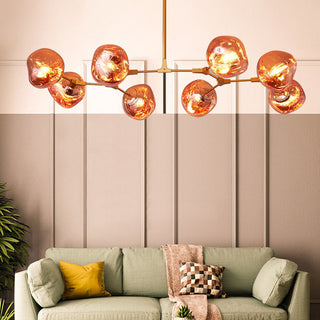 Valentina Suspension Globe Inhabituelle, Métal/Acrylique, Doré Rosé/Or/Chromé, Salon/Salle à Manger