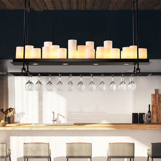 Silva Suspension Cylindre Moderne, Métal/Verre, Blanc/Noir, Restaurant/Bar-Luire