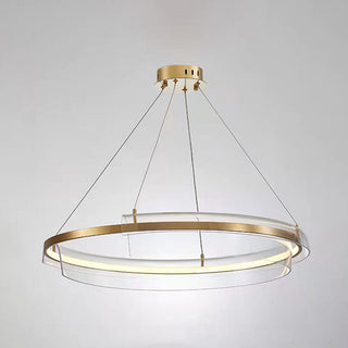 Arisha Suspension Ronde Moderne, Métal/Acrylique, Doré, Salon/Chambre à Coucher