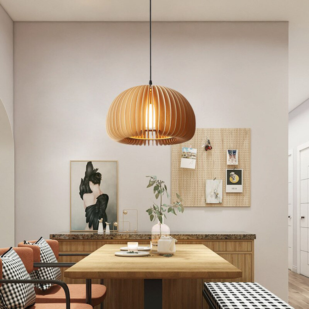 Muto Suspension Citrouille Rustique, Bois/Metal, Bois, Salon