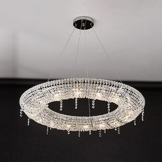 Kristy Suspension Anneau Nordique, Métal/Cristal, Doré, Chambre à Coucher/Salon