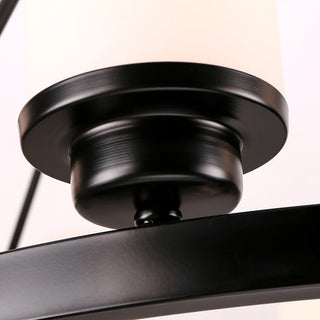 Silva Suspension Bague Rétro, Métal/Verre, Blanc/Noir, Salle à Manger/Salle de Séjour