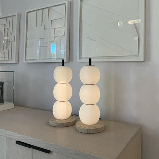 Olive Lampe de Table en Marbre Moderne