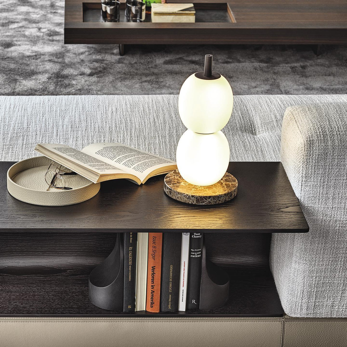 Olive Lampe de Table en Marbre Moderne