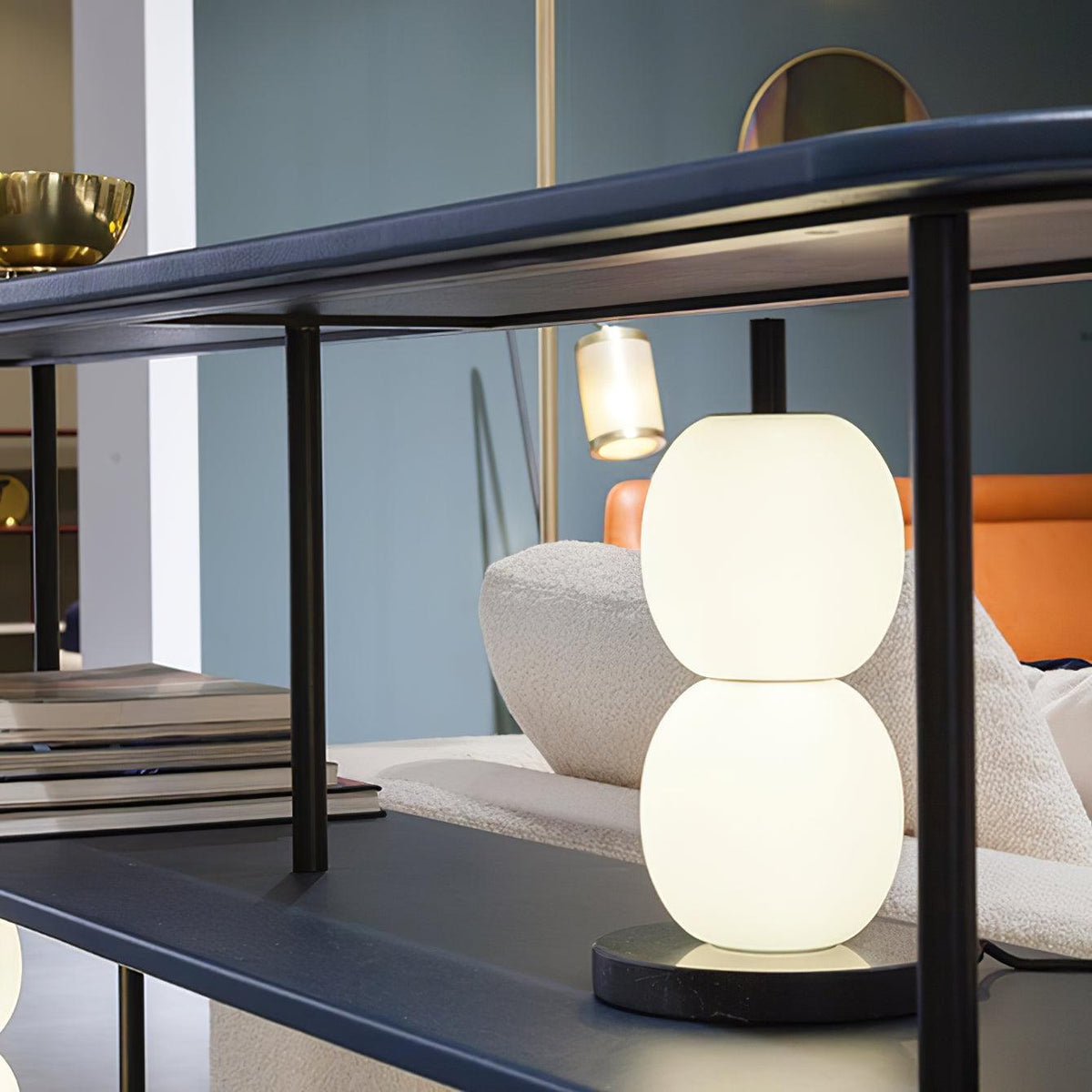 Olive Lampe de Table en Marbre Moderne