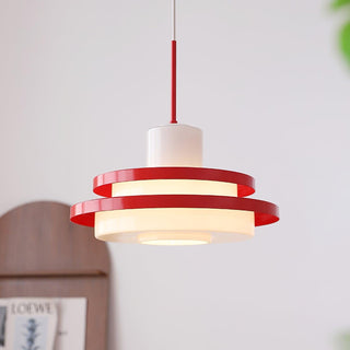 Eviso Lustra Lampe Suspendue Rouge Blanche-Luire