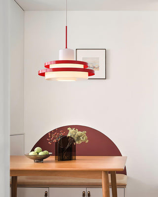 Eviso Lustra Lampe Suspendue Rouge Blanche-Luire