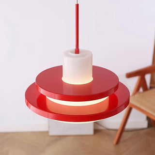 Eviso Lustra Lampe Suspendue Rouge Blanche-Luire