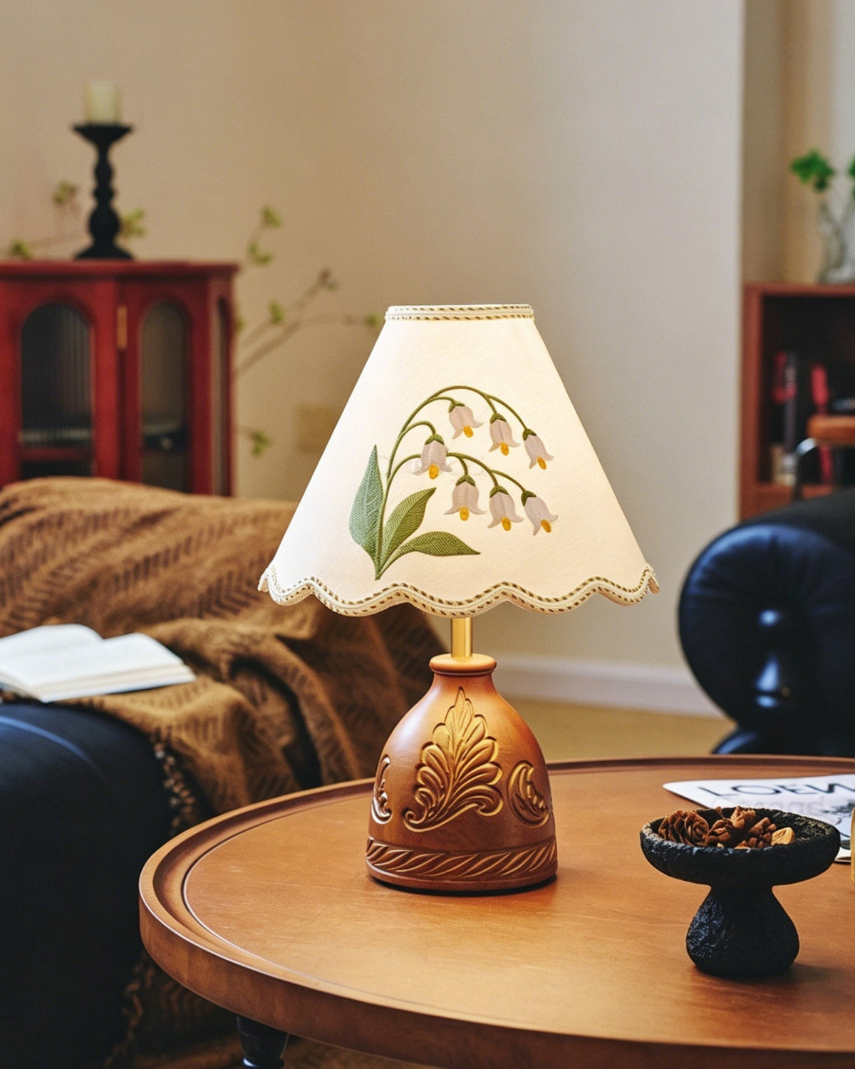 The lamp turned on, casting a warm and inviting glow.