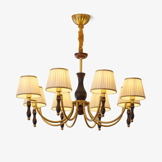 Lustra Lustre Abat-jours Floraux et Noyer-Luire