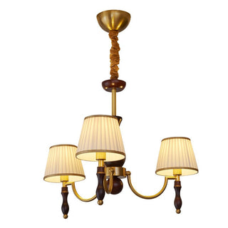 Lustra Lustre Abat-jours Floraux et Noyer-Luire