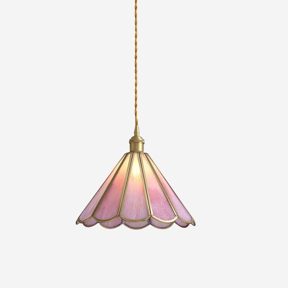 Lione Pink Stained Glass Pendant Light-Neutral Decor
