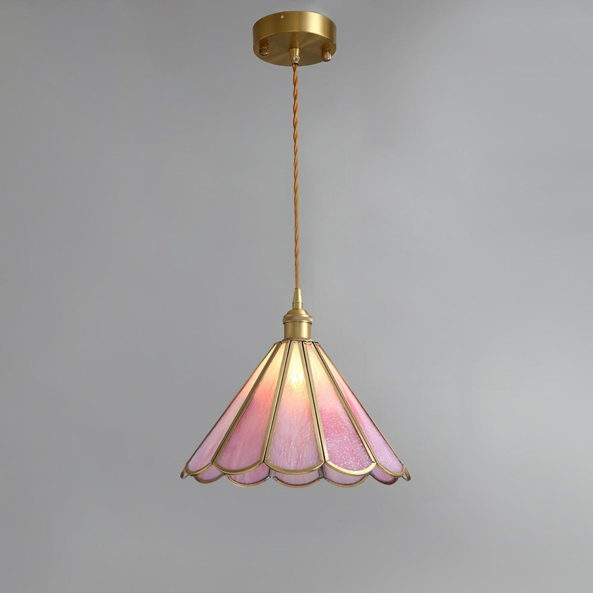 Lione Pink Stained Glass Pendant Light-Neutral Decor