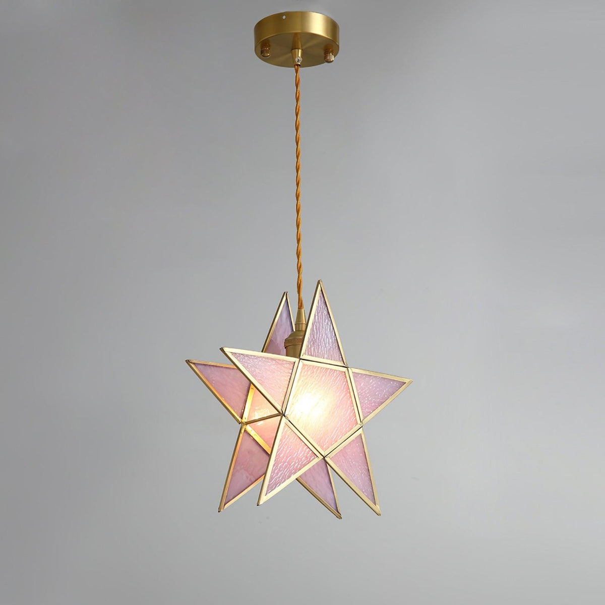 Lione Pink Stained Glass Pendant Light-Neutral Decor