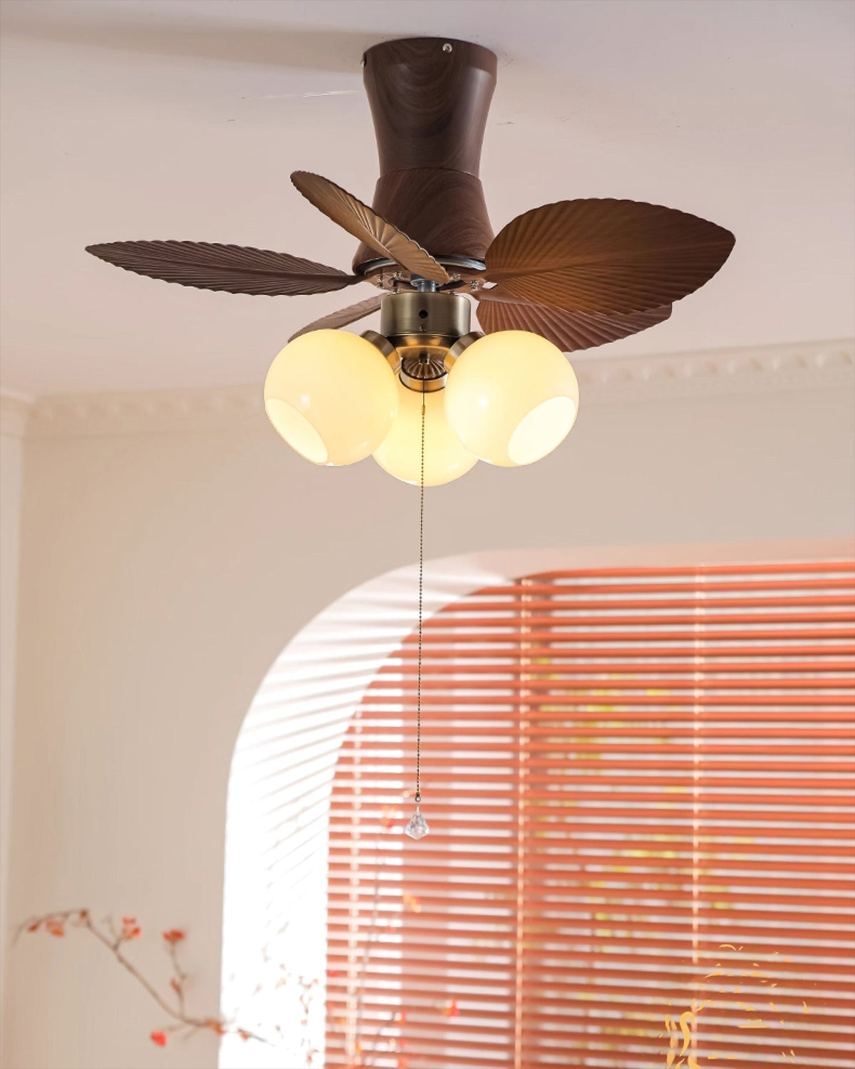 Side profile of the Malibu Ceiling Fan Light showing its height.