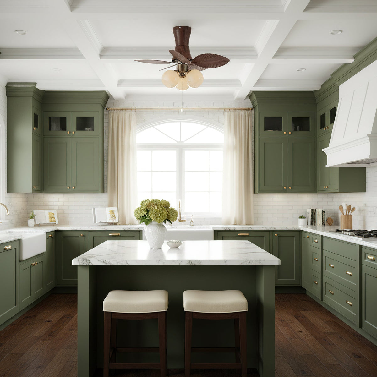 The Malibu Ceiling Fan Light in a Beige finish.