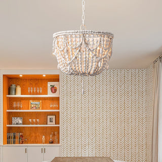 Arsilion Lustre Bois Métal Luxe Postmoderne