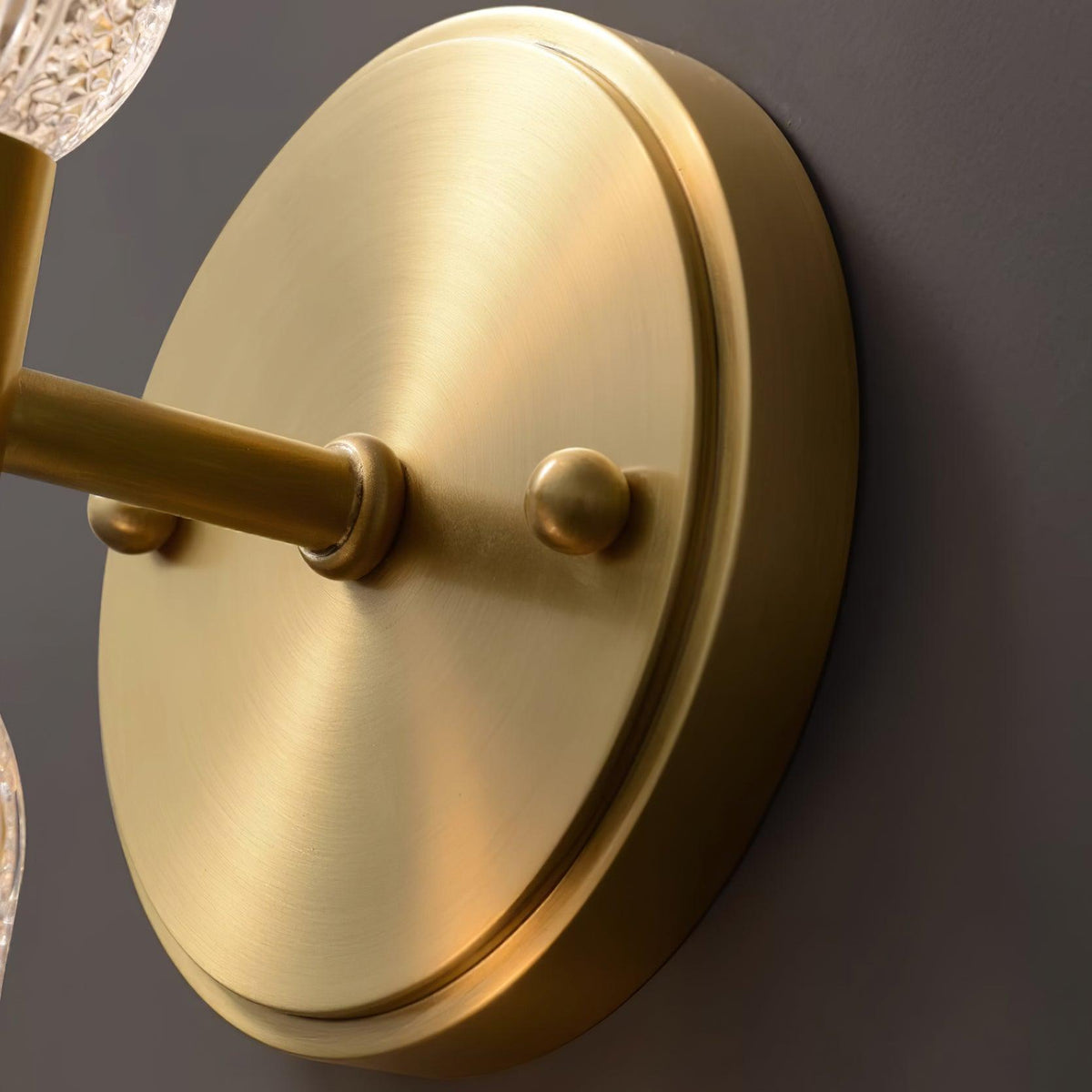 Eira Brass and Textured Glass Double Light Wall Sconce-Neutral Decor