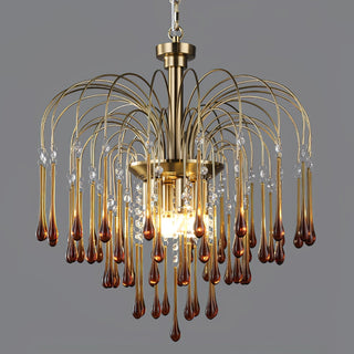 Lustra Lustre Bras Dorés et Cristal