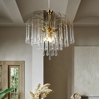 Lustra Lustre Bras Dorés et Cristal