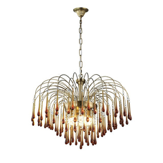 Lustra Lustre Bras Dorés et Cristal