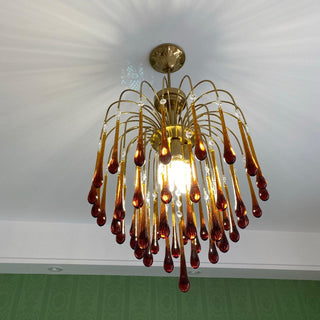 Lustra Lustre Bras Dorés et Cristal