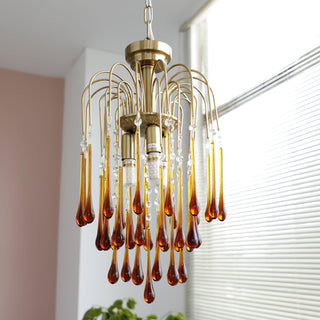 Lustra Lustre Bras Dorés et Cristal