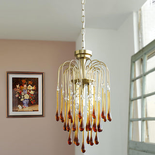 Lustra Lustre Bras Dorés et Cristal