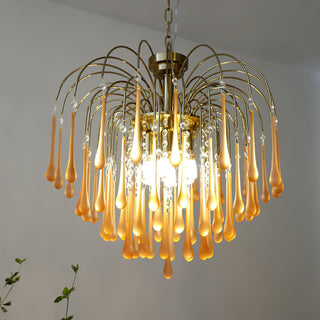 Lustra Lustre Bras Dorés et Cristal