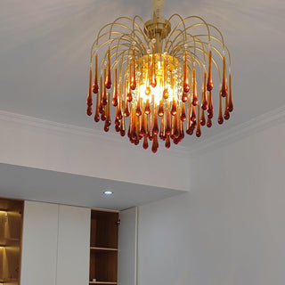 Lustra Lustre Bras Dorés et Cristal