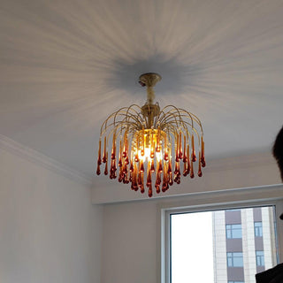 Lustra Lustre Bras Dorés et Cristal