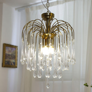 Lustra Lustre Bras Dorés et Cristal