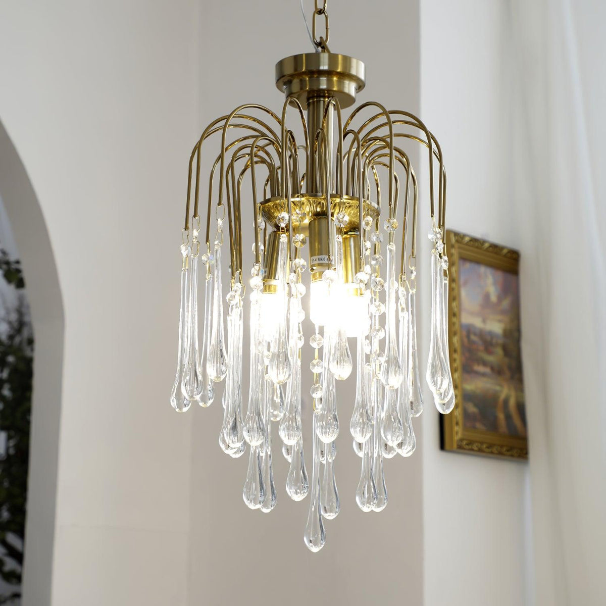 Arlora Lustre Bras Dorés et Cristal