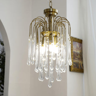 Lustra Lustre Bras Dorés et Cristal
