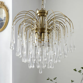 Lustra Lustre Bras Dorés et Cristal