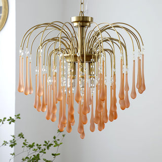 Lustra Lustre Bras Dorés et Cristal