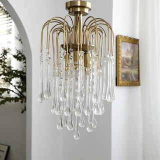 Lustra Lustre Bras Dorés et Cristal