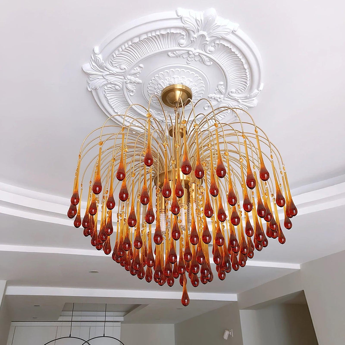 Arlora Lustre Bras Dorés et Cristal
