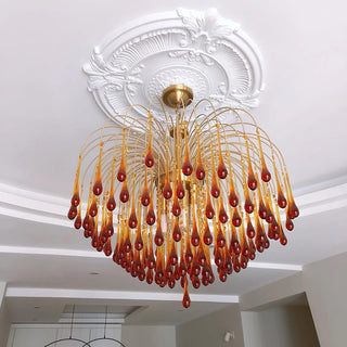 Lustra Lustre Bras Dorés et Cristal