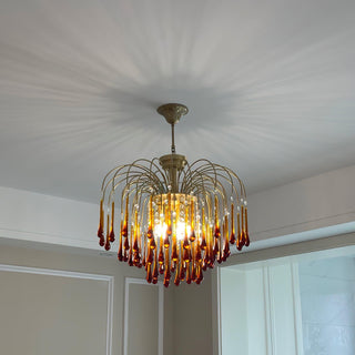 Lustra Lustre Bras Dorés et Cristal