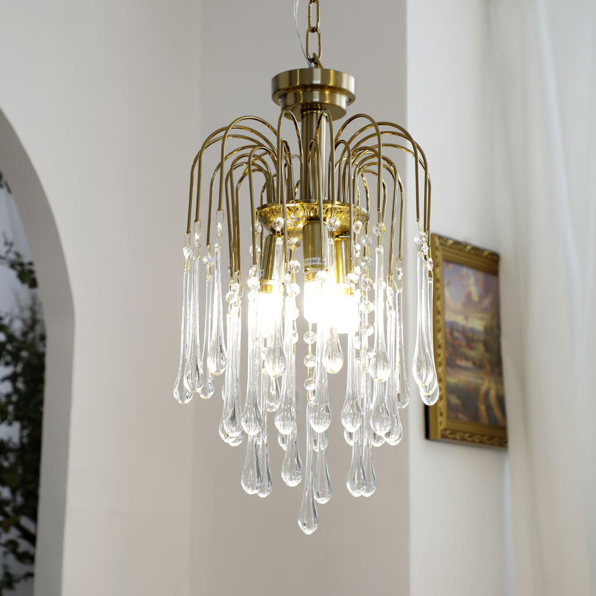 Arlora Lustre Bras Dorés et Cristal