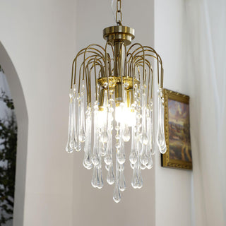 Lustra Lustre Bras Dorés et Cristal
